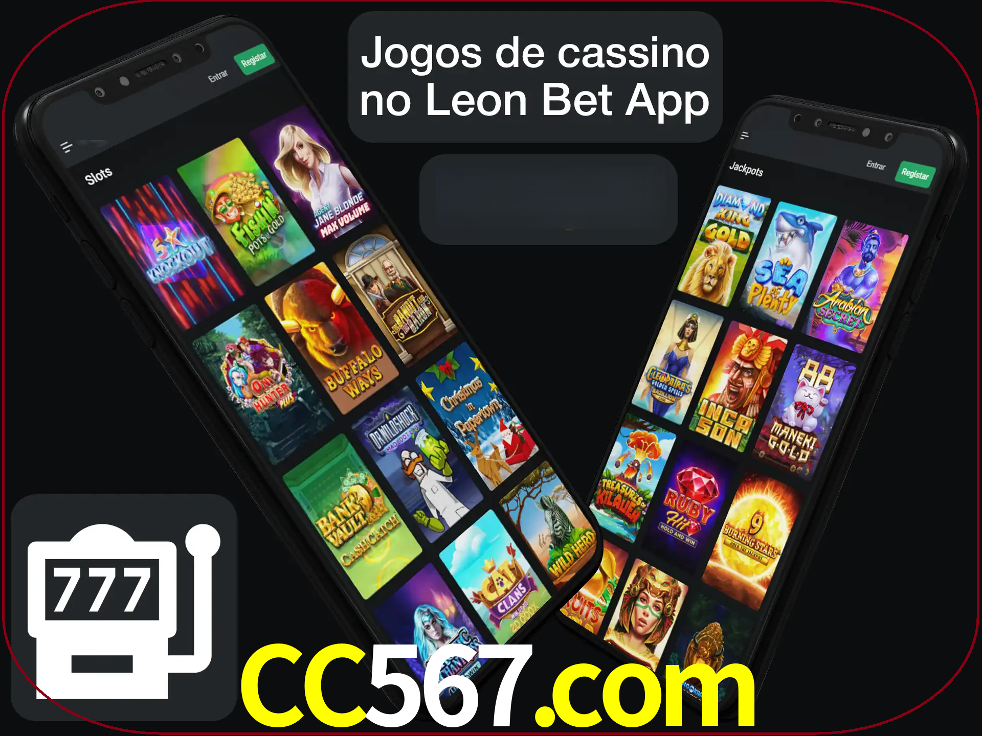 Escolha quais jogos de cassino jogar no app.