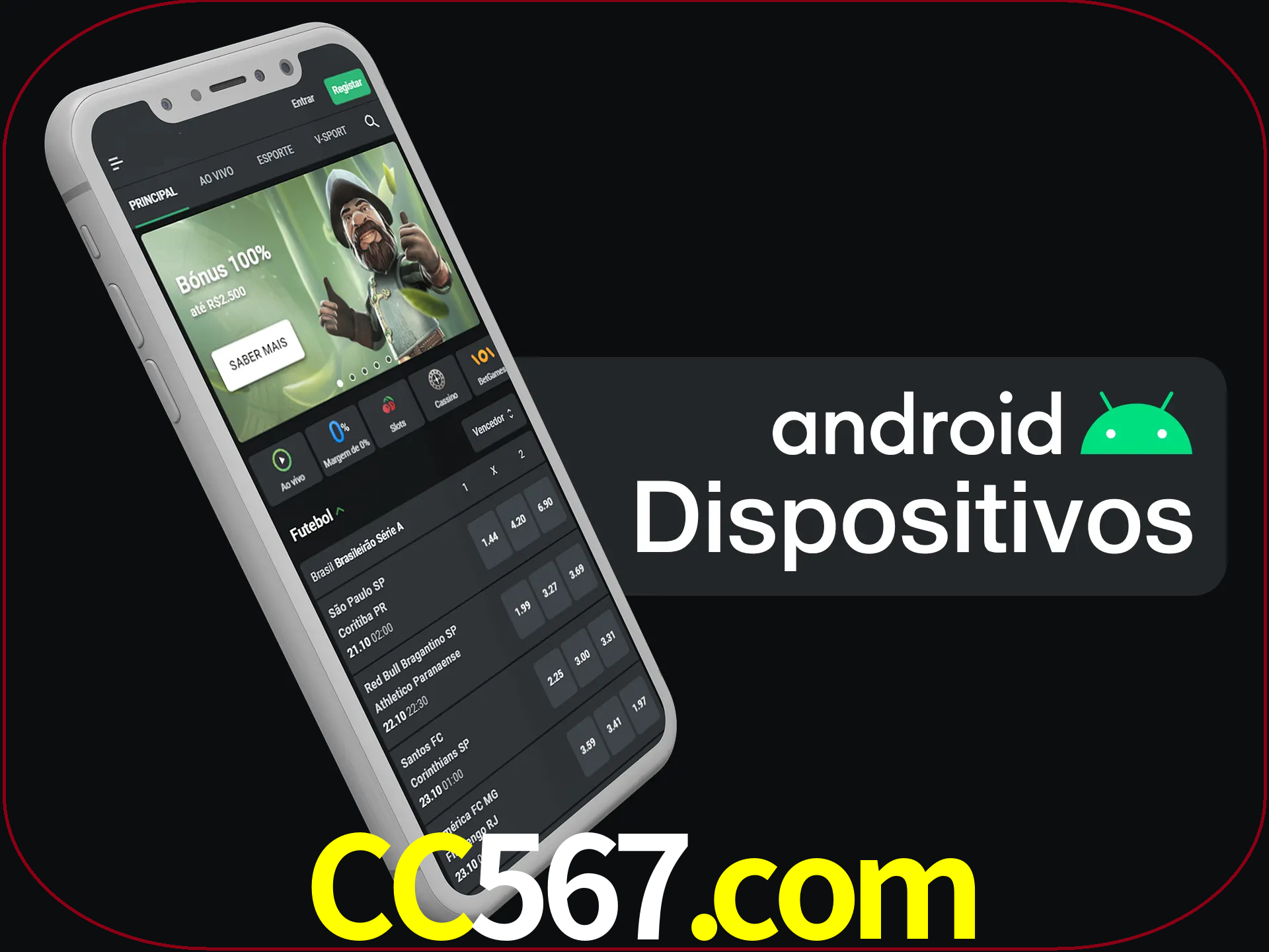 O aplicativo suporta a maioria de todos os dispositivos Android.