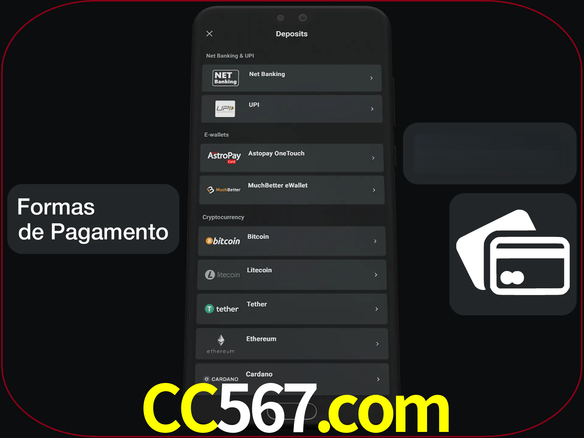 Escolha a forma de pagamento de sua preferência.