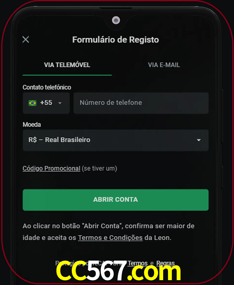 Abra o aplicativo e inicie o processo de registro.