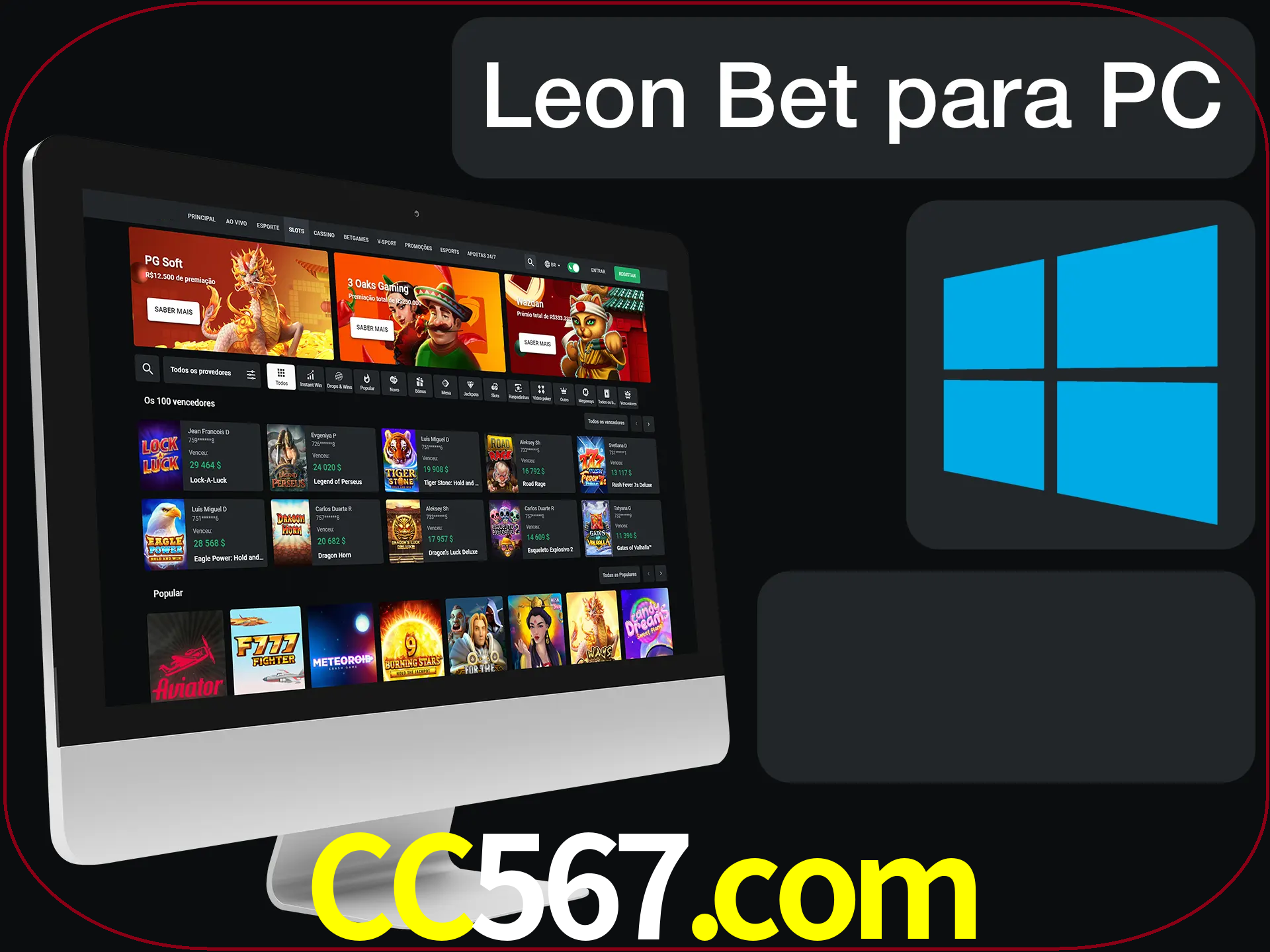 Aposte e jogue em nosso cassino usando o PC.