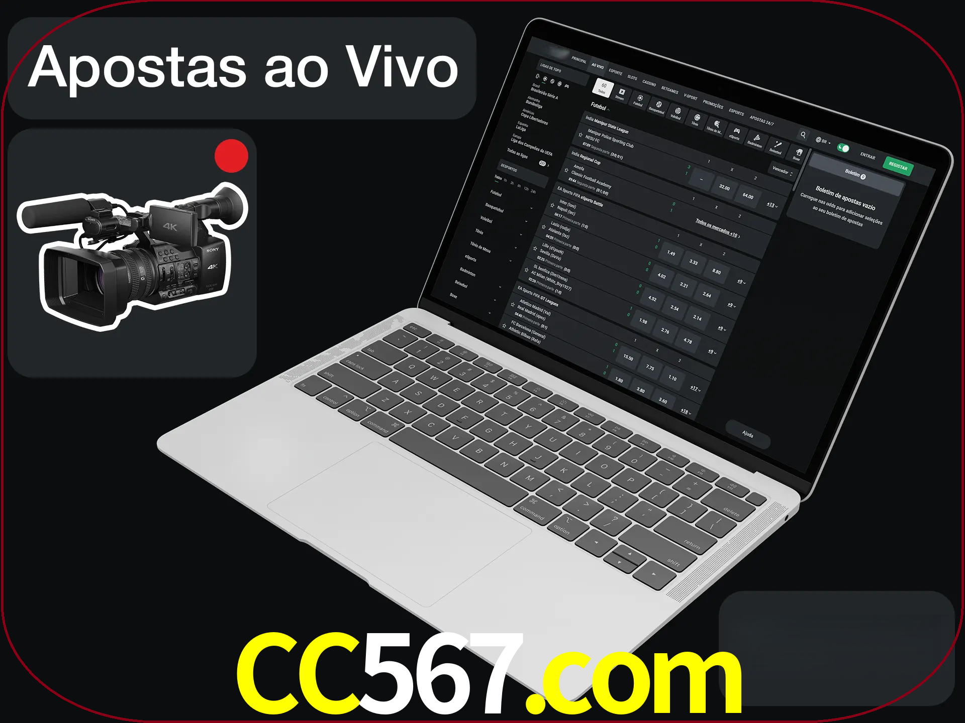 Aposte em formato ao vivo em nosso site.