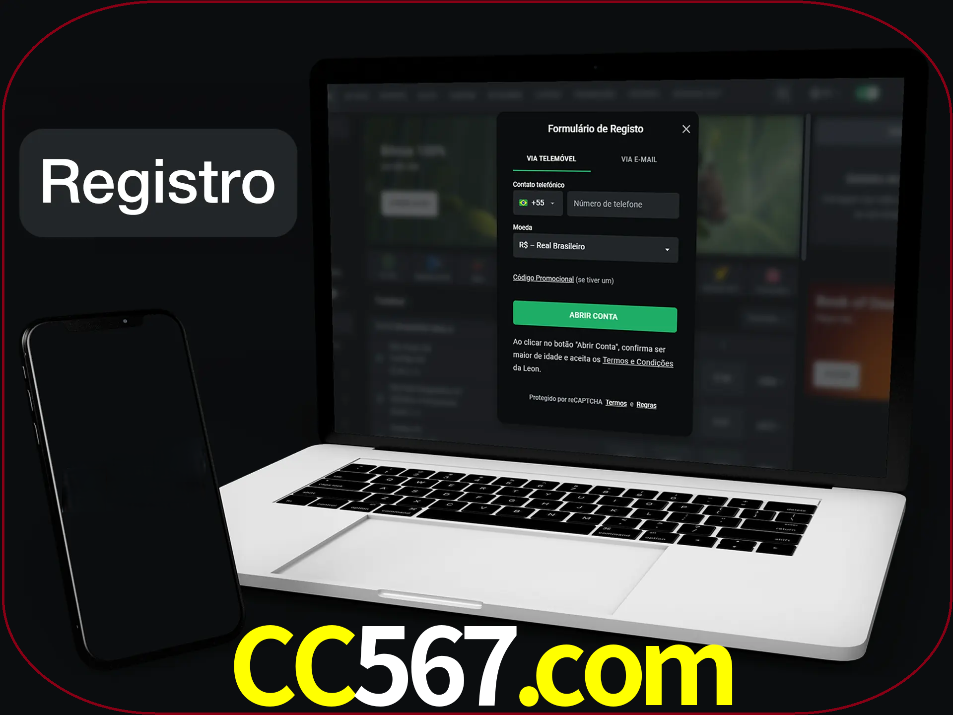 O registro na LeonBet é simples.